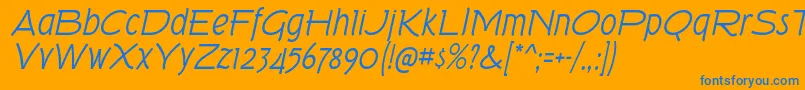 フォントTorkRgIt – オレンジの背景に青い文字