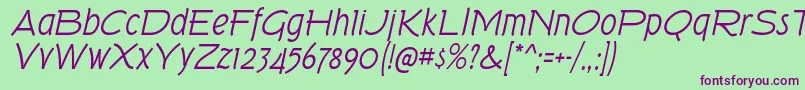 TorkRgIt Font – Purple Fonts on Green Background