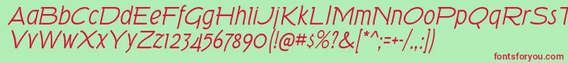TorkRgIt Font – Red Fonts on Green Background