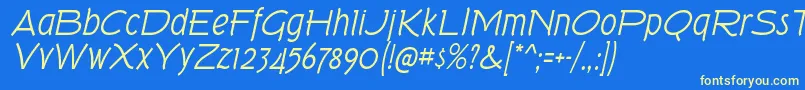 TorkRgIt Font – Yellow Fonts on Blue Background