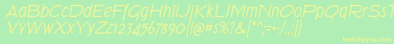 TorkRgIt Font – Yellow Fonts on Green Background