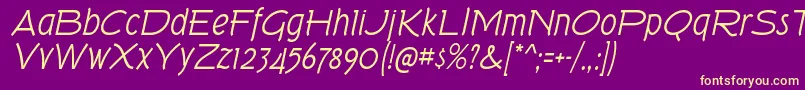 Weitere Informationen zur TorkRgIt-Schriftart TorkRgIt-Schriftart – Gelbe Schriften auf violettem Hintergrund