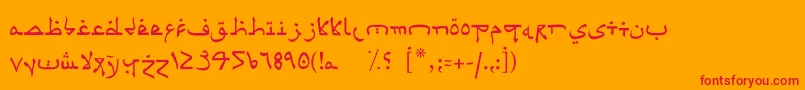 PsuedoSaudi Font – Red Fonts on Orange Background