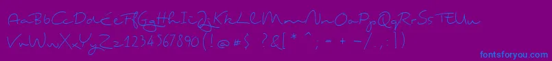 Tingtong-fontti – siniset fontit violetilla taustalla