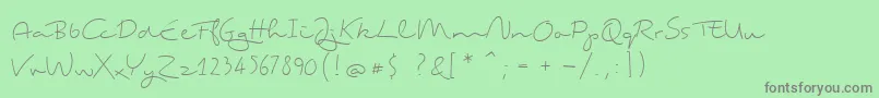 Tingtong Font – Gray Fonts on Green Background
