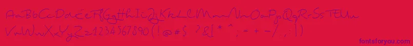Tingtong Font – Purple Fonts on Red Background