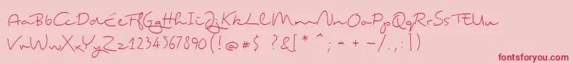 Tingtong Font – Red Fonts on Pink Background