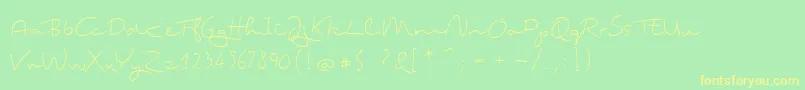 Tingtong Font – Yellow Fonts on Green Background