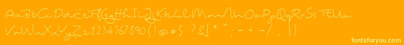 Tingtong-fontti – keltaiset fontit oranssilla taustalla