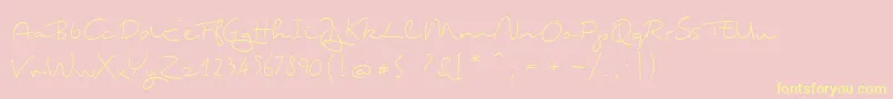 Tingtong Font – Yellow Fonts on Pink Background