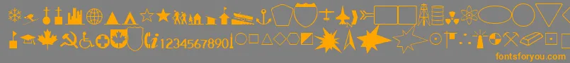 CartographerSsi-fontti – oranssit fontit harmaalla taustalla