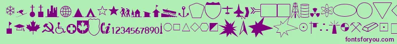 CartographerSsi Font – Purple Fonts on Green Background