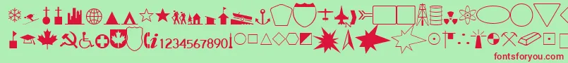 CartographerSsi Font – Red Fonts on Green Background
