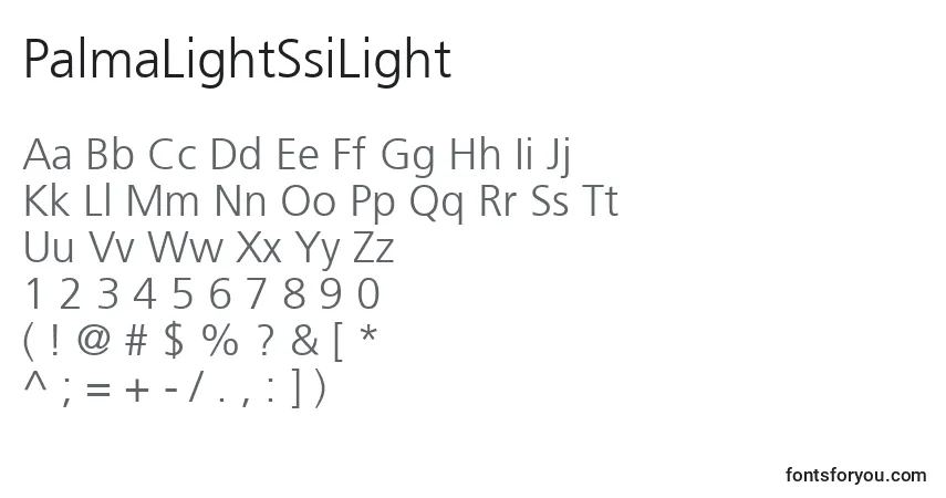 Fuente PalmaLightSsiLight - alfabeto, números, caracteres especiales
