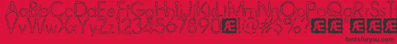 Czcionka Ravaged2 – czarne czcionki na czerwonym tle