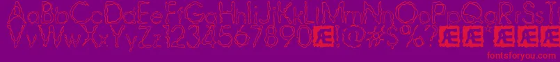 Ravaged2 Font – Red Fonts on Purple Background