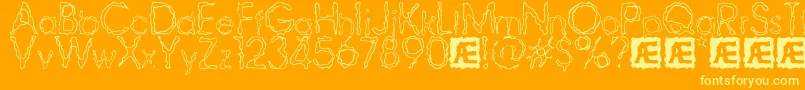 Ravaged2 Font – Yellow Fonts on Orange Background