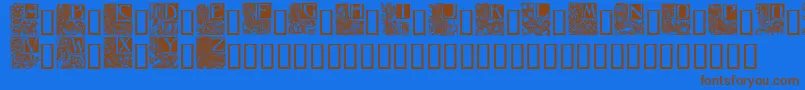 Ornate5-Schriftart – Braune Schriften auf blauem Hintergrund