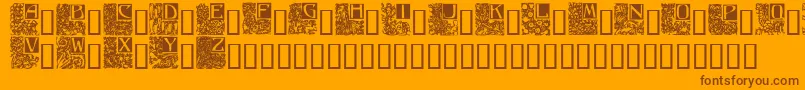 Шрифт Ornate5 – коричневые шрифты на оранжевом фоне
