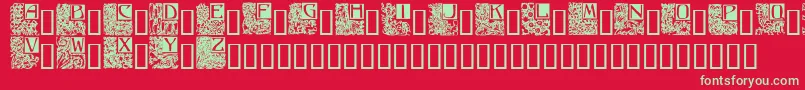 Ornate5 Font – Green Fonts on Red Background