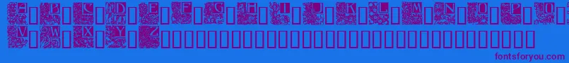 Ornate5-Schriftart – Violette Schriften auf blauem Hintergrund