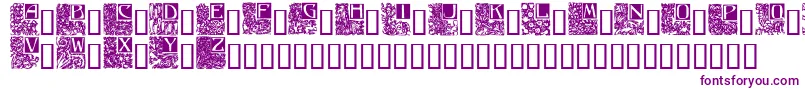 Ornate5-Schriftart – Violette Schriften auf weißem Hintergrund