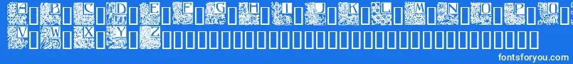 Ornate5 Font – White Fonts on Blue Background