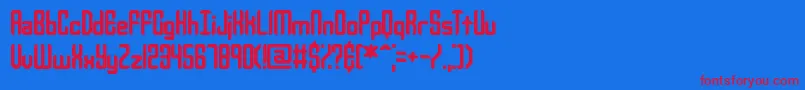 YourComplexBrk Font – Red Fonts on Blue Background