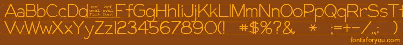 GiffordEval Font – Orange Fonts on Brown Background