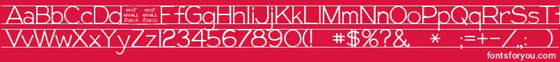 フォントGiffordEval – 赤い背景に白い文字