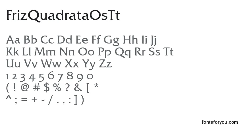 Шрифт FrizQuadrataOsTt – алфавит, цифры, специальные символы