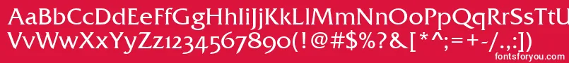 フォントFrizQuadrataOsTt – 赤い背景に白い文字