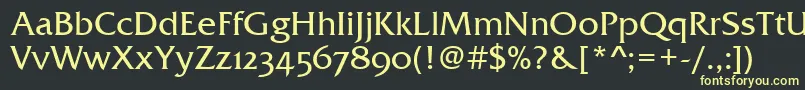 フォントFrizQuadrataOsTt – 黒い背景に黄色の文字