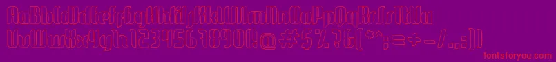 GlideSketch-Schriftart – Rote Schriften auf violettem Hintergrund