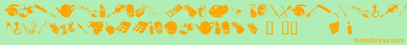 Wutsc Font – Orange Fonts on Green Background