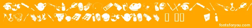 Wutsc Font – White Fonts on Orange Background