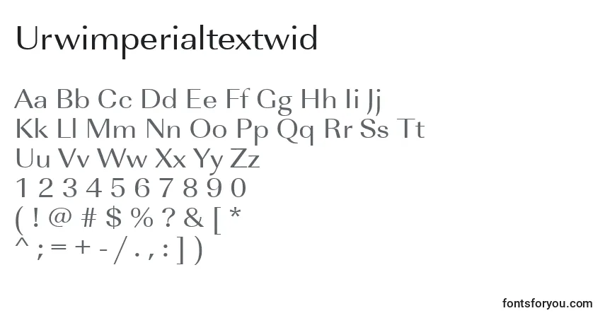 A fonte Urwimperialtextwid – alfabeto, números, caracteres especiais