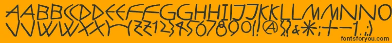 AntikalphabetaBold-Schriftart – Schwarze Schriften auf orangefarbenem Hintergrund