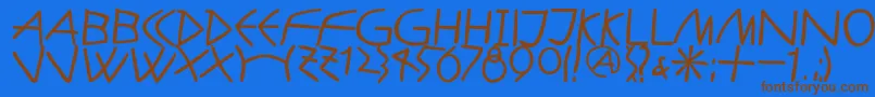 AntikalphabetaBold-fontti – ruskeat fontit sinisellä taustalla