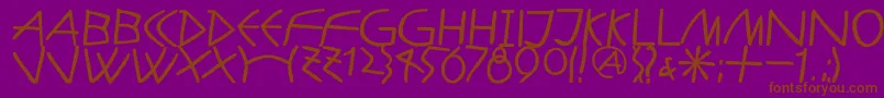 Czcionka AntikalphabetaBold – brązowe czcionki na fioletowym tle