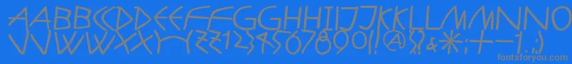 フォントAntikalphabetaBold – 青い背景に灰色の文字