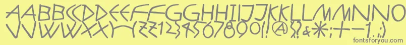 フォントAntikalphabetaBold – 黄色の背景に灰色の文字