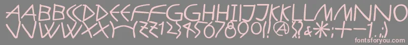AntikalphabetaBold-fontti – vaaleanpunaiset fontit harmaalla taustalla