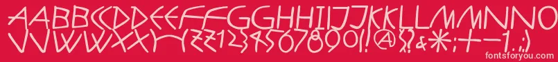 Шрифт AntikalphabetaBold – розовые шрифты на красном фоне