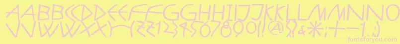 AntikalphabetaBold Font – Pink Fonts on Yellow Background