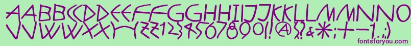 AntikalphabetaBold Font – Purple Fonts on Green Background