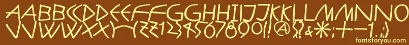 AntikalphabetaBold Font – Yellow Fonts on Brown Background