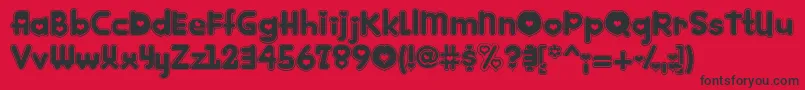 フォントKinkie – 赤い背景に黒い文字