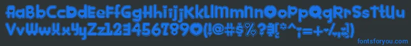 Kinkie Font – Blue Fonts on Black Background