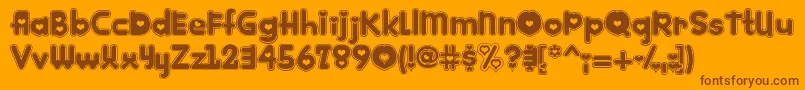 Kinkie-Schriftart – Braune Schriften auf orangefarbenem Hintergrund